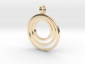 Circle Necklace_3 rings_1 inch v1 in 14k Gold Plated Brass: Medium