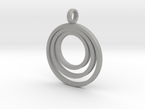 Circle Necklace_3 rings_1 inch v1 in Aluminum: Medium