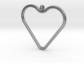 Heart_necklace 1 v1 in Natural Silver: Medium