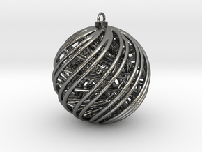 Christmas Ornament A in Polished Silver