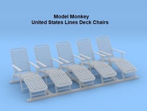 1/96 Deck Chairs (United States Lines) in Smoothest Fine Detail Plastic