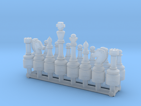 1/18 Scale Chess Pieces Sprue (One Side) in Tan Fine Detail Plastic