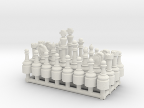 1/18 Scale Chess Pieces Sprue (Full Set) in White Natural Versatile Plastic
