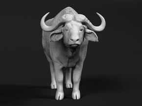 Cape Buffalo 1:16 Standing Male 3 in White Natural Versatile Plastic