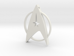 Star Trek Pendant in White Premium Versatile Plastic