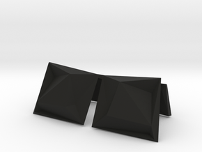Origami Cufflinks in Black Natural Versatile Plastic