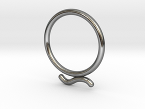 Umlaut Ring 2 - õ in Polished Silver: 3 / 44