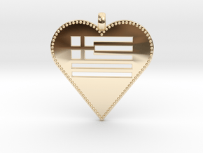 Greek Flag Heart Pendant / Ελληνική σημαία Καρδιά  in 14K Yellow Gold