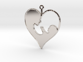 Mother_and_child_pendant in Rhodium Plated Brass