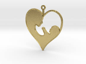 Mother_and_child_pendant in Natural Brass