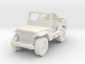 Jeep Willys scale 1/100 in White Natural Versatile Plastic