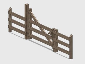Wood Gate - R-Out Swing in White Natural Versatile Plastic: 1:87 - HO