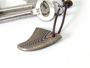 Fin-1-keychain in Polished Silver