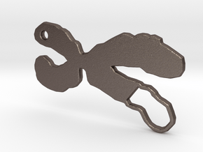 Chromosome Deletion Keychain in Polished Bronzed Silver Steel