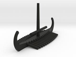 1/1200 Viking Longship (Stowed Sail) Game Pieces in Black Natural Versatile Plastic: Extra Small