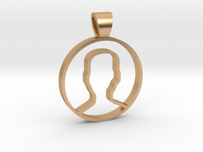 User face [pendant] in Polished Bronze
