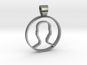 User face [pendant] in Polished Silver