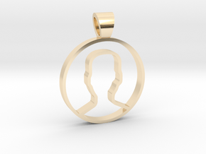 User face [pendant] in 14k Gold Plated Brass