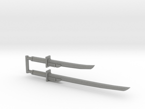 Bludgeon Swords (Katana and Wakizashi) 3mm Grip in Gray PA12