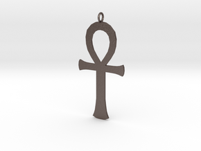 ankh in Polished Bronzed-Silver Steel