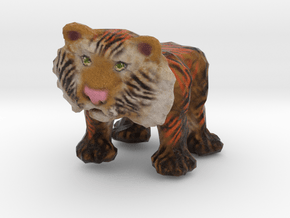 Tiger Figurine in Natural Full Color Sandstone