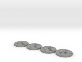 1" Titan Scale Bases (4)  in Gray PA12