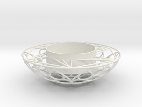 Round Tealight Holder in White Natural Versatile Plastic