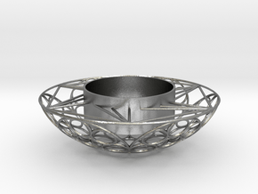 Round Tealight Holder in Natural Silver