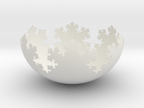 L-System Fractal Bowl in White Natural Versatile Plastic
