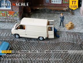 SET Renault Trafic T800 with delivery man (TT) in Tan Fine Detail Plastic
