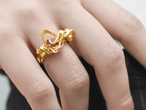 Weaving Ribbons Ring in Rhodium Plated Brass: 7 / 54