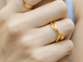 Dual Ring in 14k Gold Plated Brass: 6.5 / 52.75
