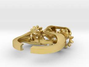 Gear Spinning Ring in Polished Brass (Interlocking Parts): 7 / 54