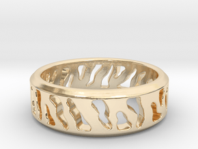 Tiger Stripe Ring in 14k Gold Plated Brass: 5 / 49