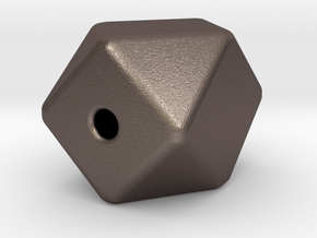 Geo Cube Bead in Polished Bronzed-Silver Steel
