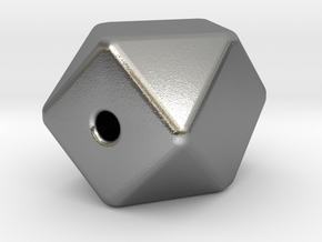 Geo Cube Bead in Natural Silver