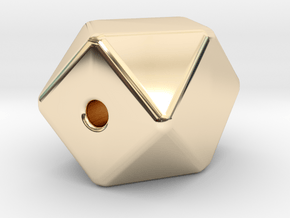 Geo Cube Bead in 14k Gold Plated Brass