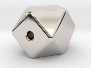 Geo Cube Bead in Rhodium Plated Brass