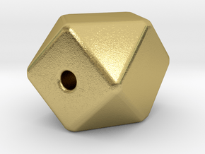 Geo Cube Bead in Natural Brass