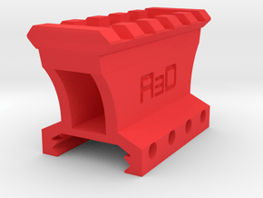 28mm High 4 to 5 Slots Picatinny Riser (Centered) in Red Processed Versatile Plastic