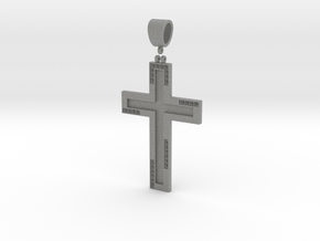 Cross with diamond in Gray PA12
