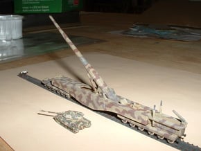 28cm Railway Gun K5 (E) "Leopold" 1/220 Z-Scale in Tan Fine Detail Plastic
