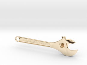 Adjustable Wrench Meant to Be Pendant in 14k Gold Plated Brass