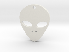 Alien Head in White Natural Versatile Plastic: Small