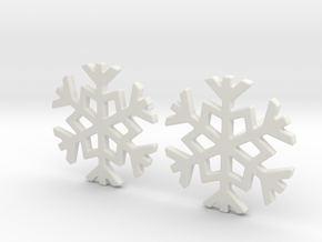 Snowflake earrings in White Natural Versatile Plastic