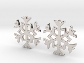 Snowflake earrings in Rhodium Plated Brass