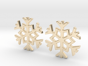 Snowflake earrings in 14K Yellow Gold