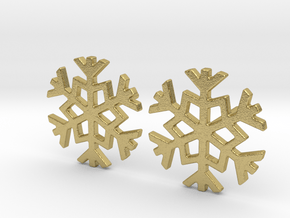 Snowflake earrings in Natural Brass