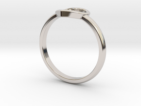 Simple open heart ring in Platinum