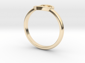 Simple open heart ring in 14k Gold Plated Brass